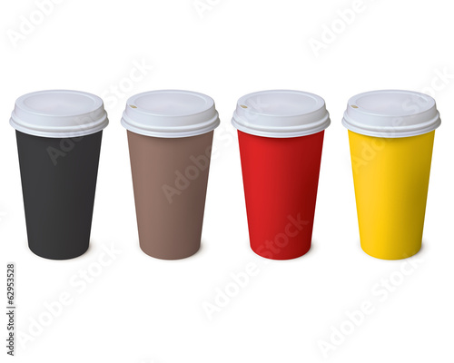 Paper Cup. Set. Vector illustration