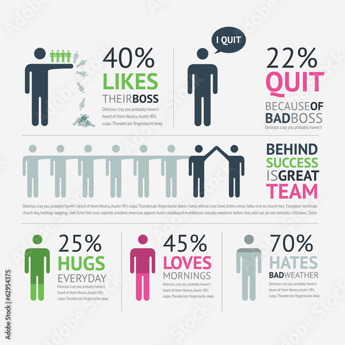 Set of inspirational human infographic vector elements