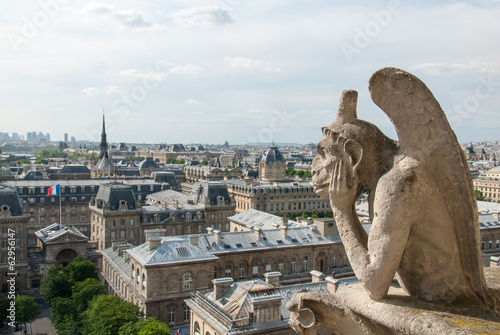 Bored Gargoyle of Notre Dame II © starryvoyage