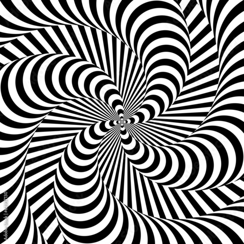 Design monochrome whirlpool motion illusion background. Abstract