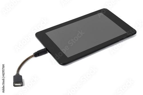 Tablet with OTG cable photo