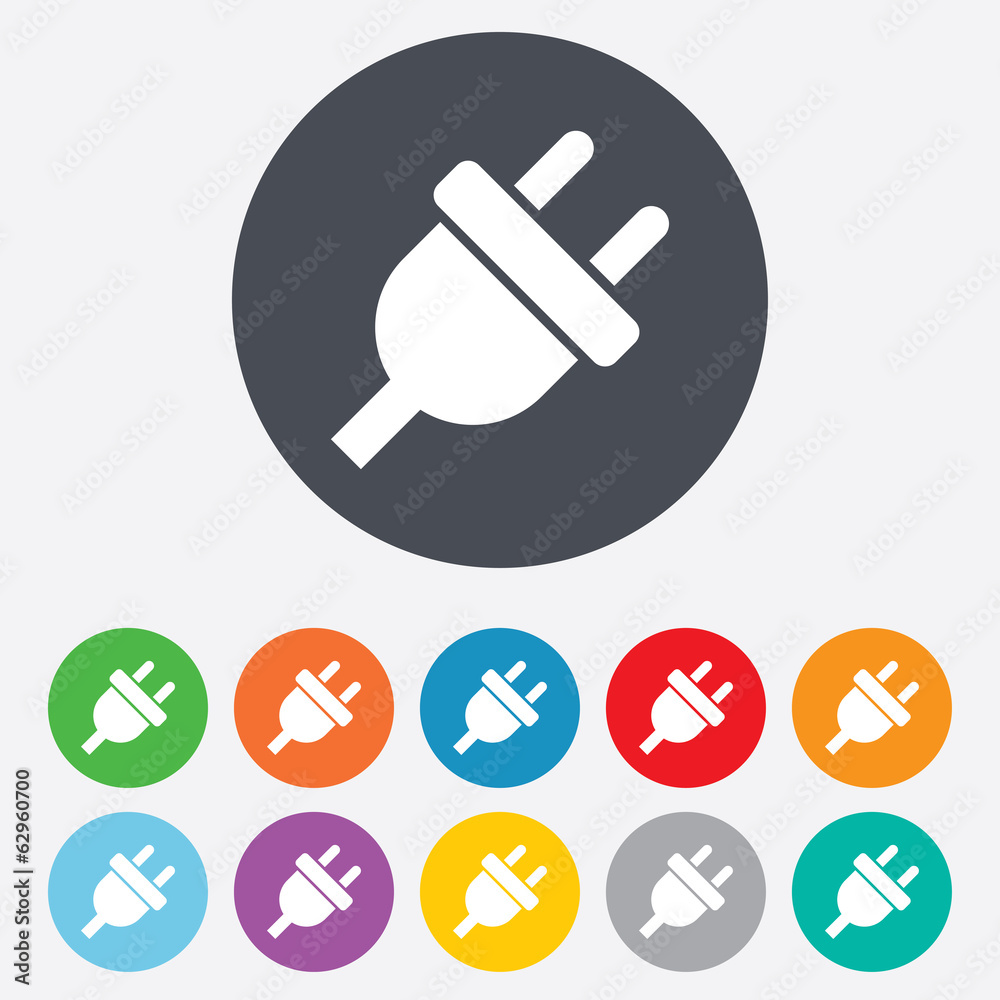 Electric plug sign icon. Power energy symbol. Electric plug sign icon. Power energy symbol.