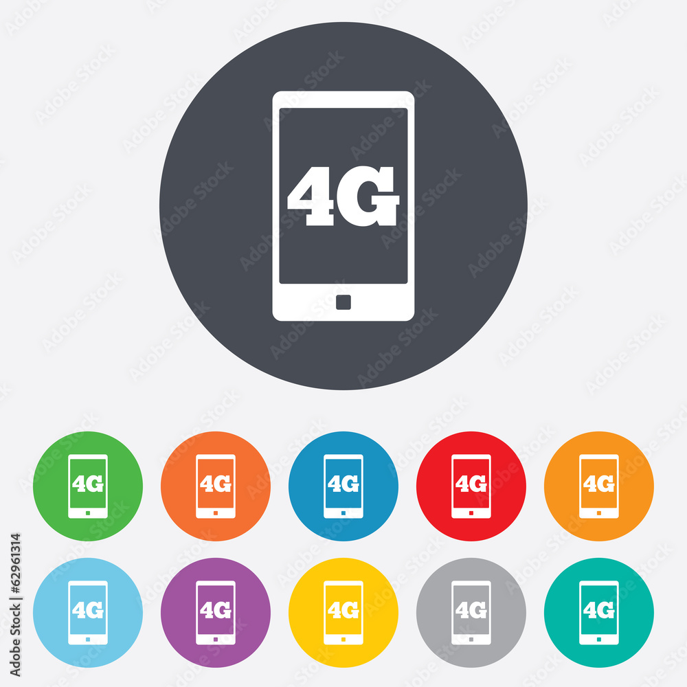 4G sign. Mobile telecommunications technology. 4G sign. Mobile telecommunications technology.