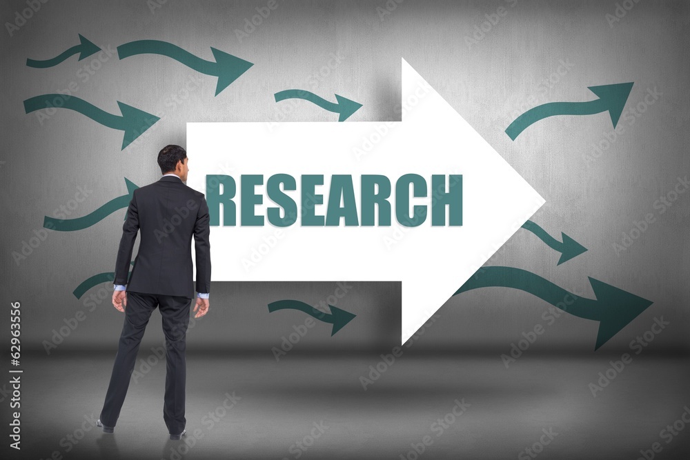 Obraz premium Research against arrows pointing