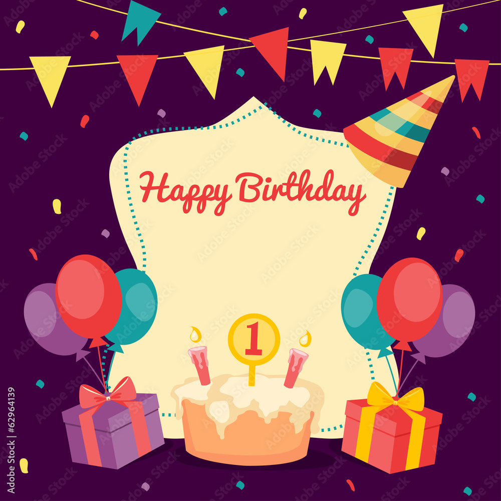 Happy Birthday vector card