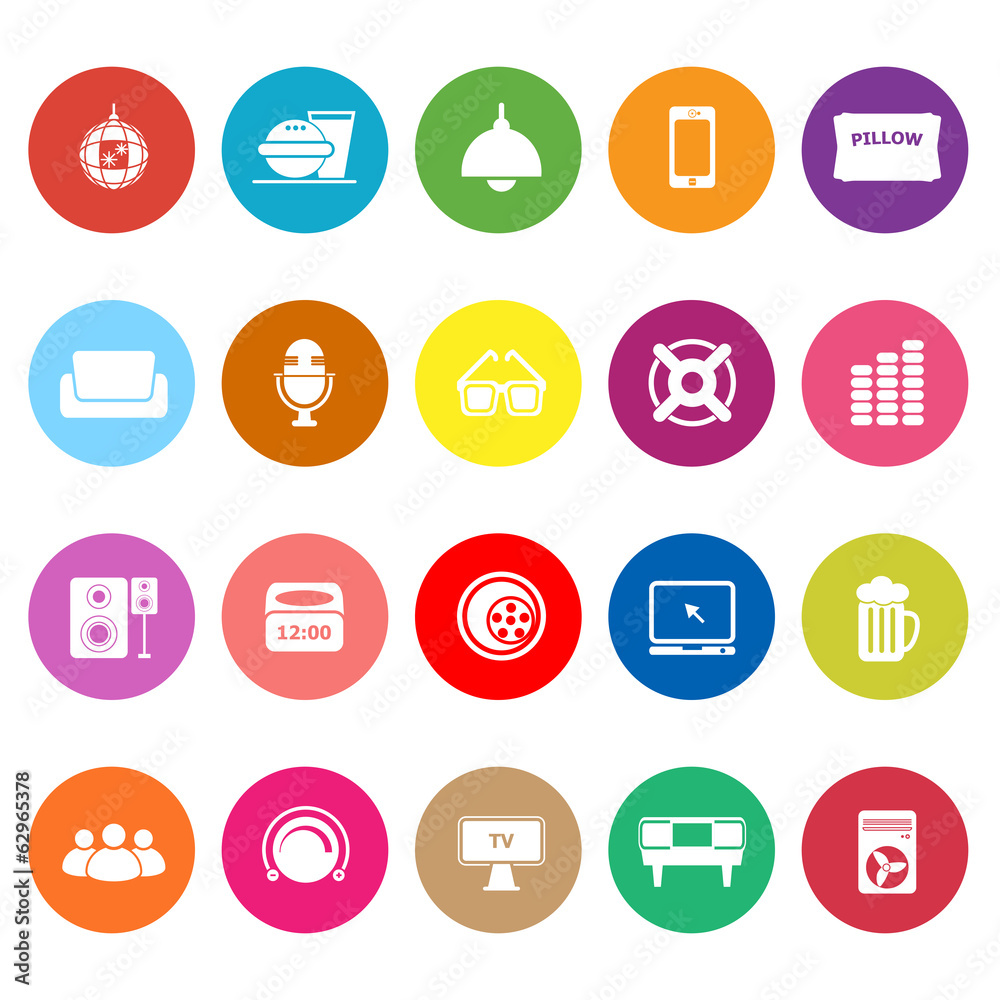Home theater flat icons on white background Home theater flat icons on white background