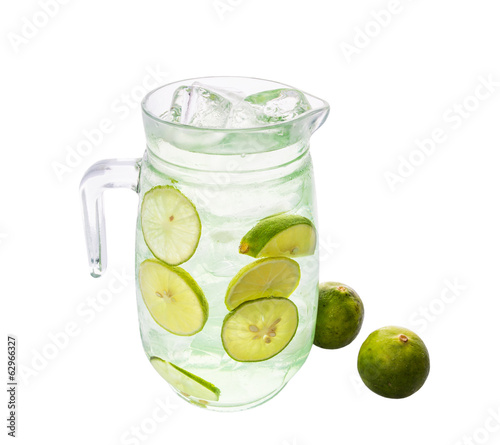 Lime Juice Over White Background