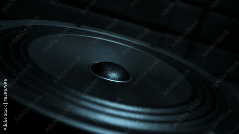 Pumping hifi audio HD video of a bass speaker