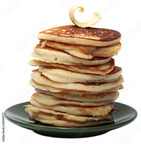Pile of pancakes isolated on a white background