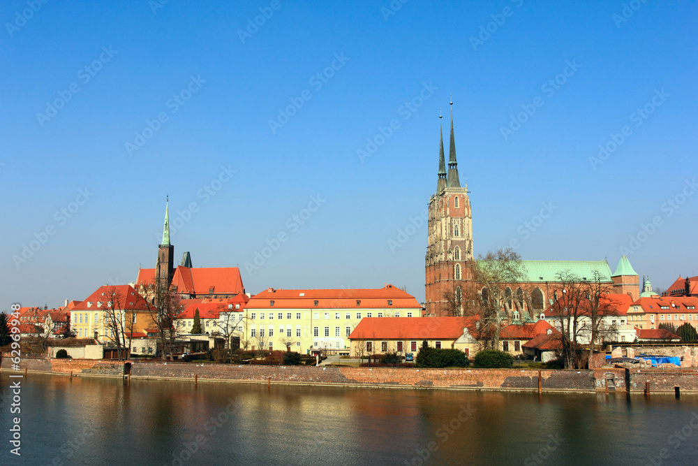 cathedral in ostrow tumsni in wroclaw, poland