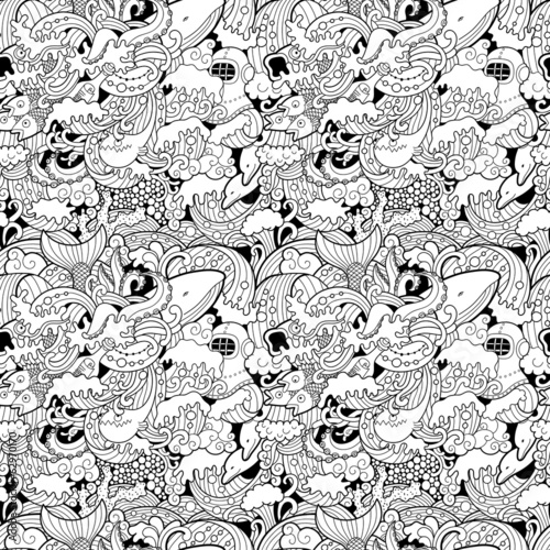 Sea seamless pattern