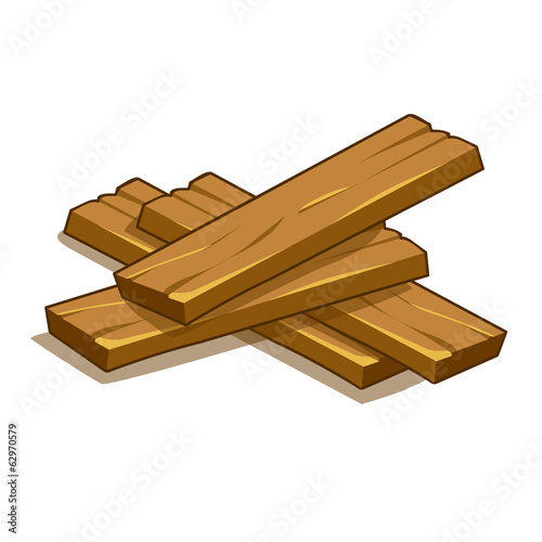 wood planks isolated illustration