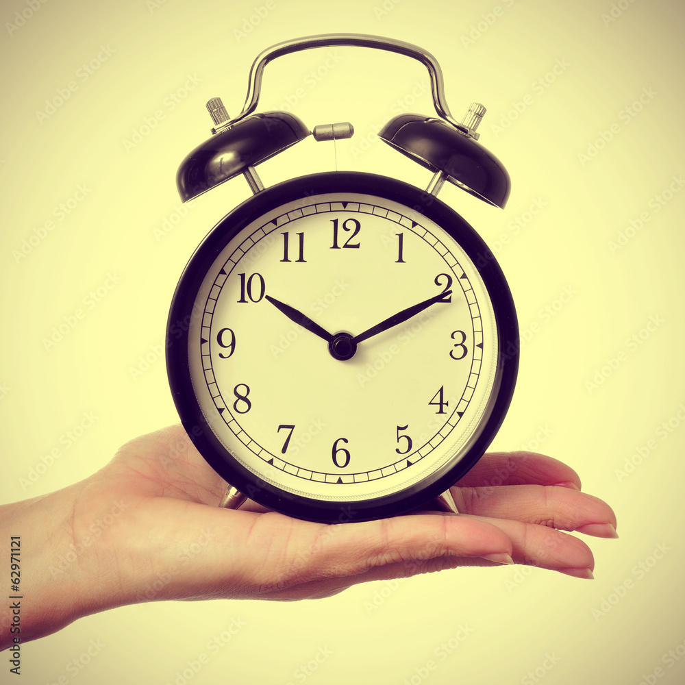 mechanical alarm clock, with a retro effect mechanical alarm clock, with a retro effect