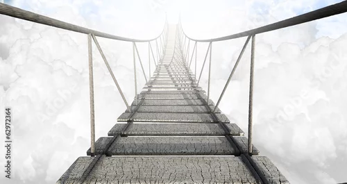 Obraz Most linowy nad chmurami