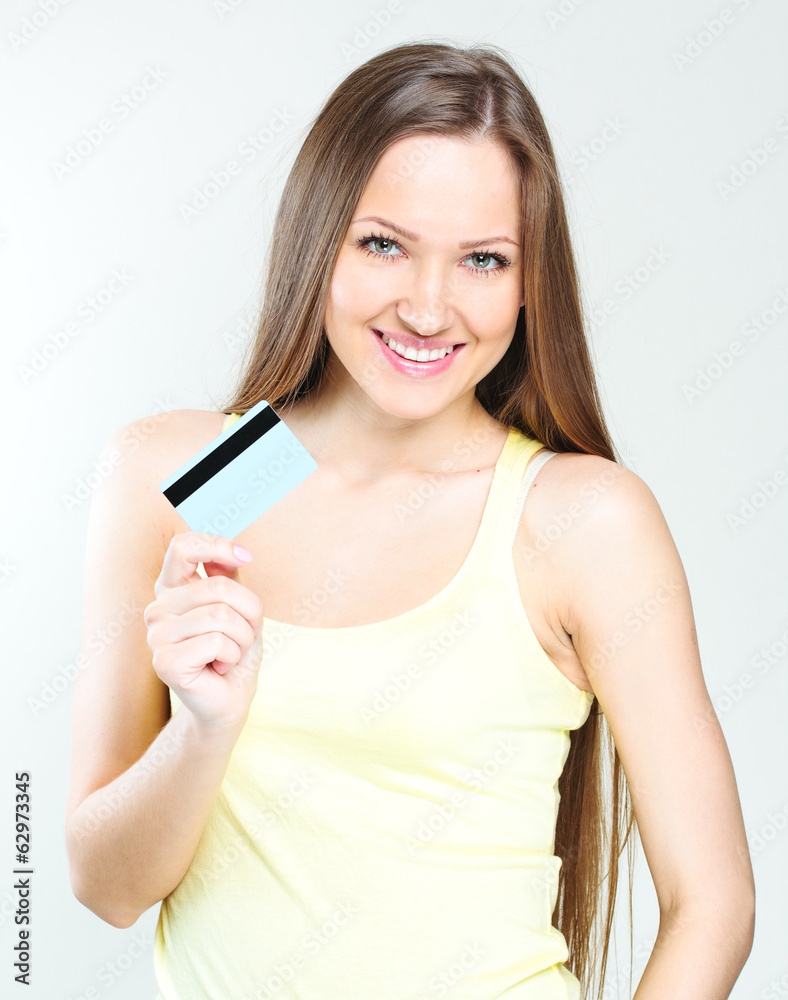 woman holding credit card woman holding credit card