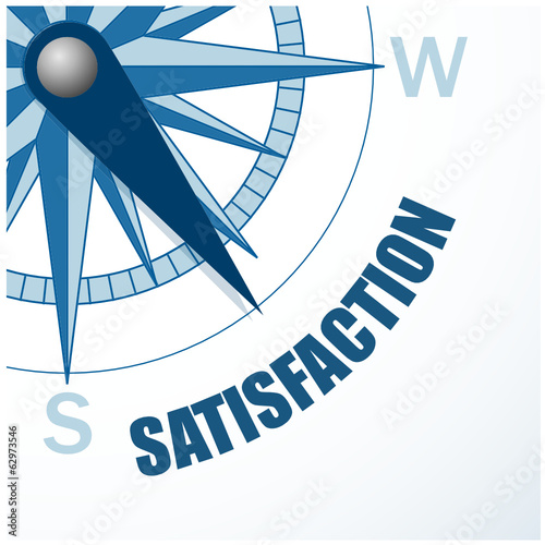COMPASS pointing to SATISFACTION (icon symbol customer client)