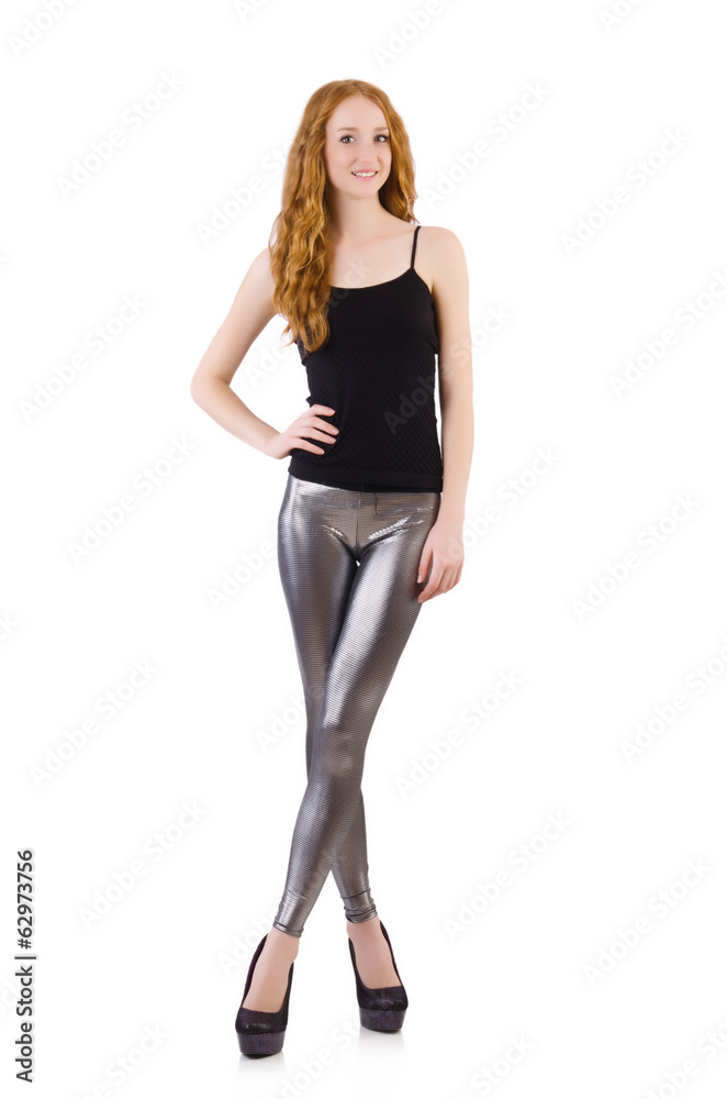 Young redhead girl in tight leggings Young redhead girl in tight leggings