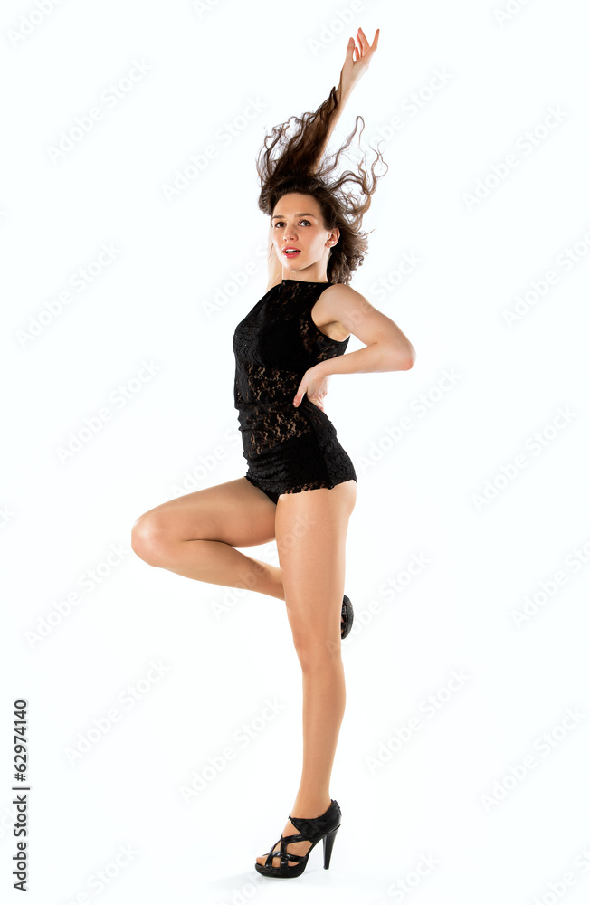modern style dancer posing on studio background modern style dancer posing on studio background