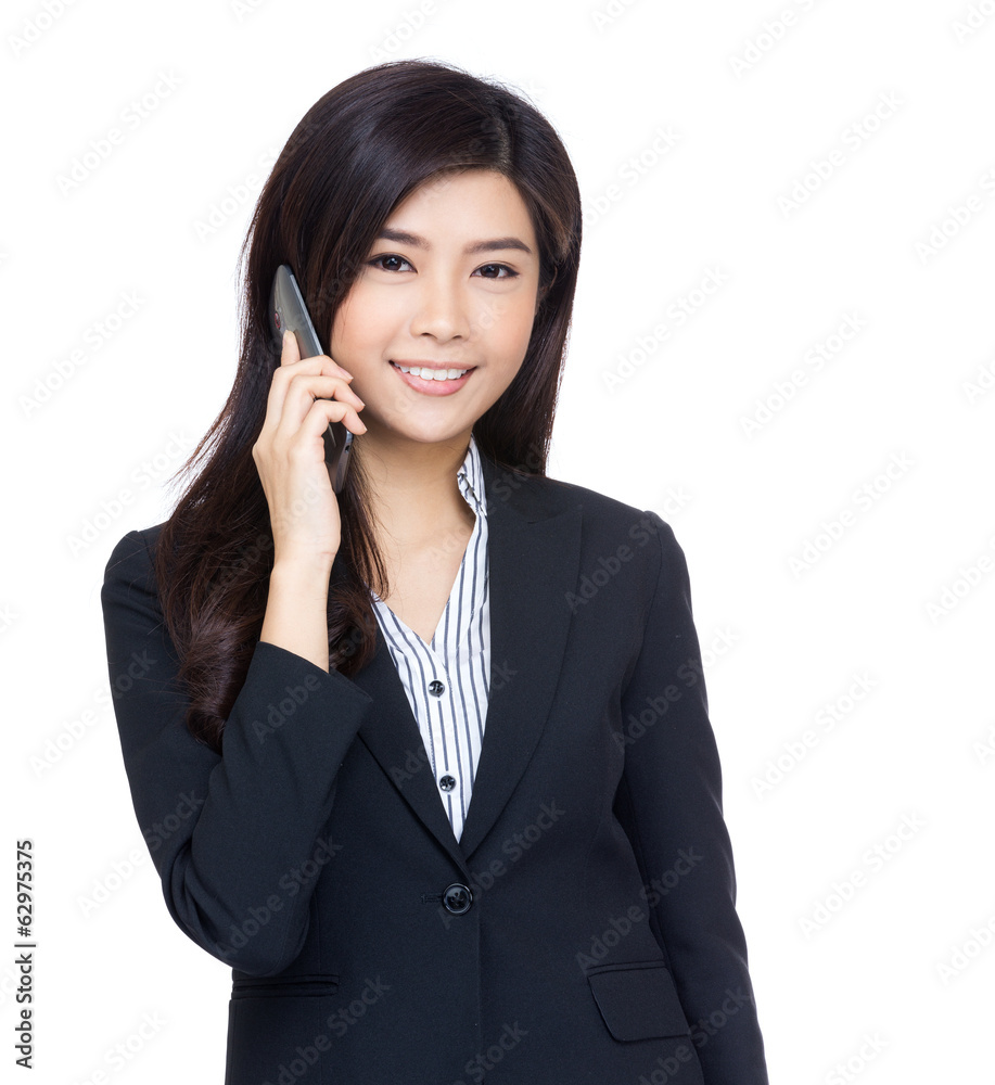 Asia businesswoman talk to mobile Asia businesswoman talk to mobile