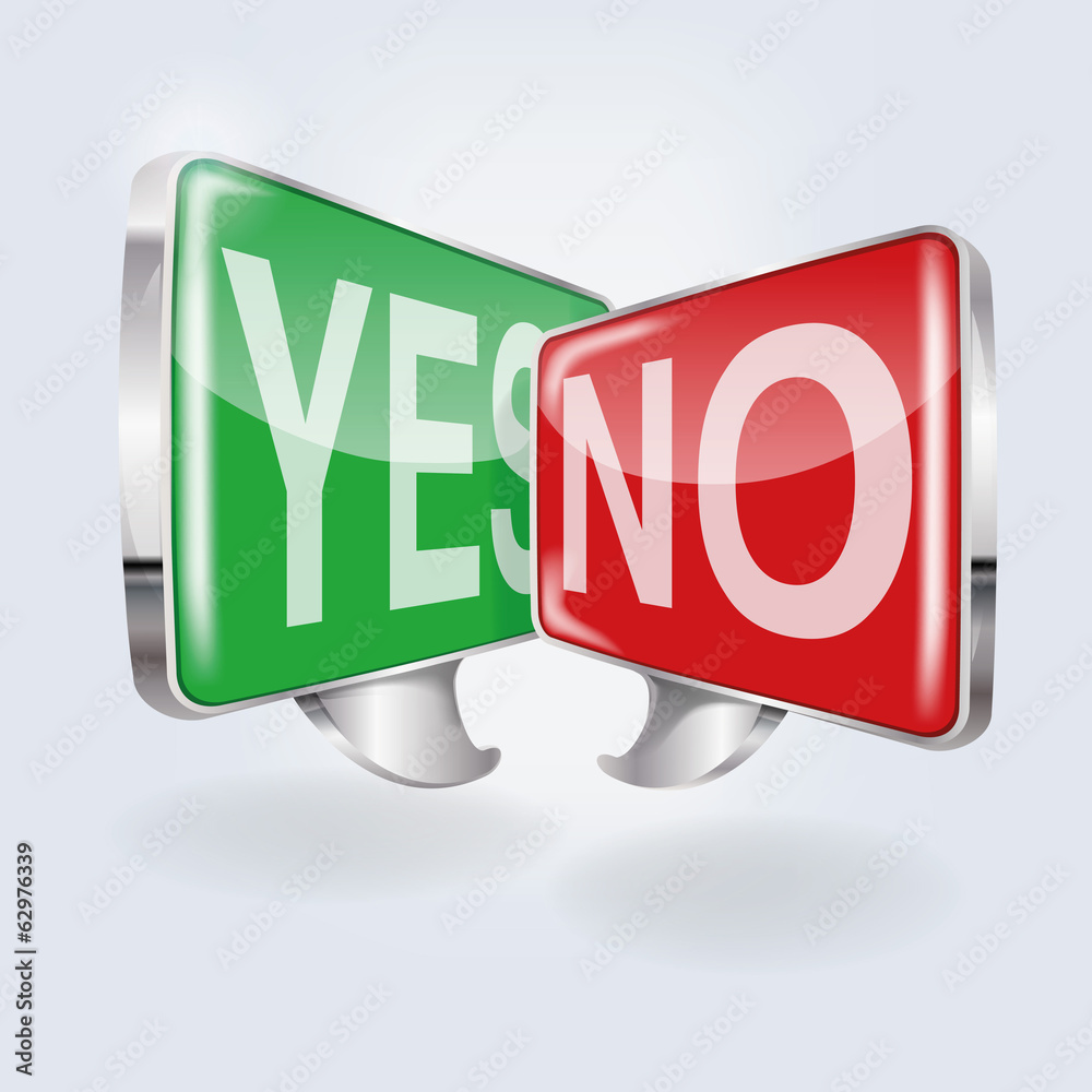 Sprechblasen mit Yes und No Sprechblasen mit Yes und No