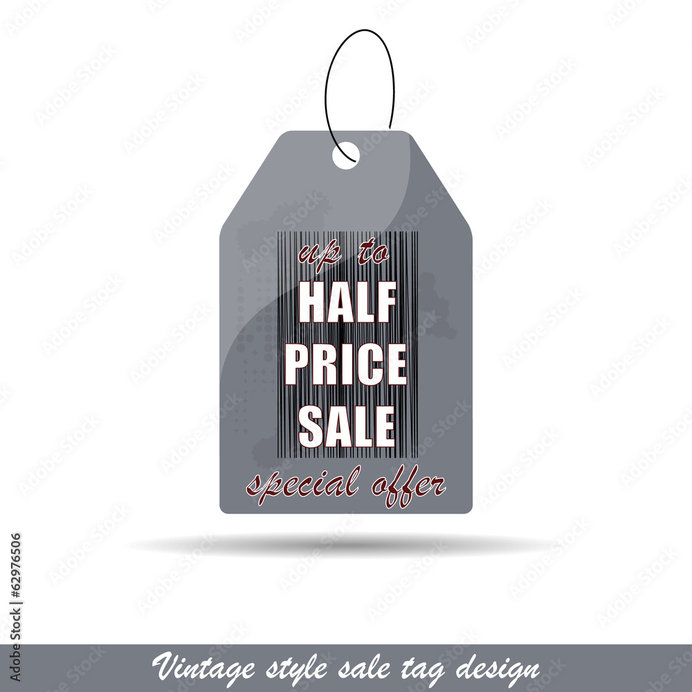 Vintage sale or discount tag for price list