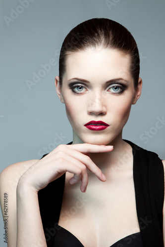 Fashion woman with dark make-up