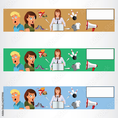 Set of people and things