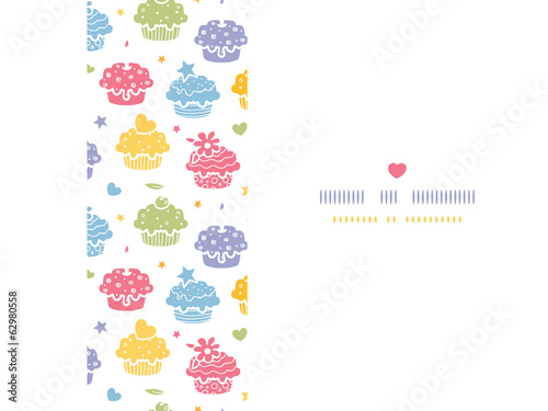 Vector colorful cupcake party horizontal seamless pattern
