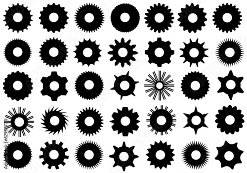 Different Gear Shapes Isolated