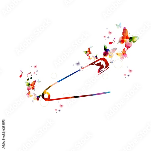 Colorful vector safety pin background with butterflies