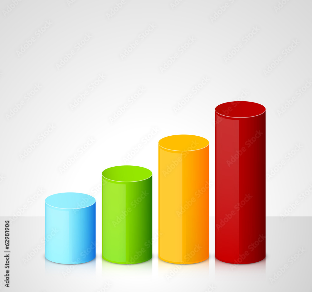 Infographic template with colorful cylinders Infographic template with colorful cylinders