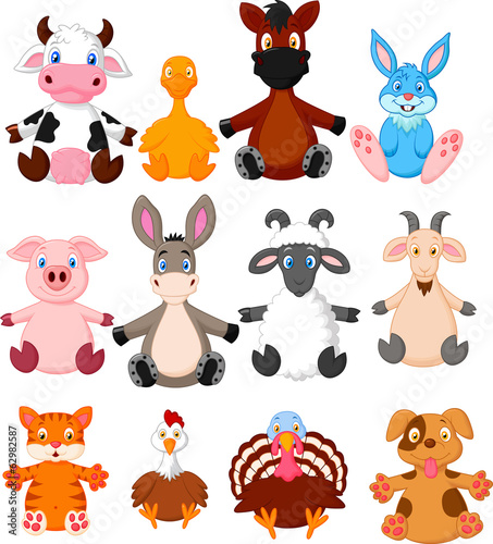 Farm animal cartoon collection