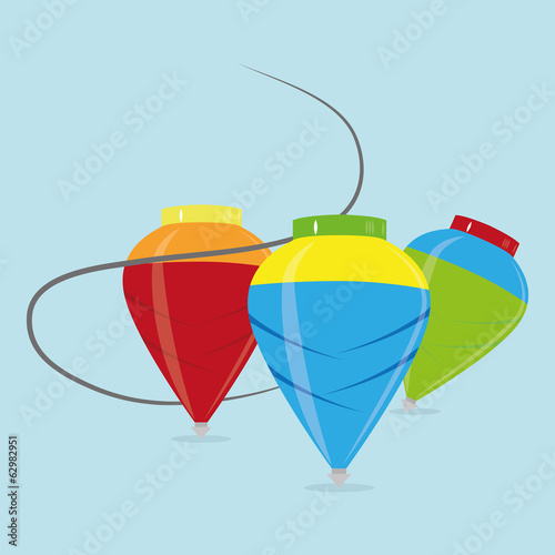 Set Of Different Cartoon Spins Isolated