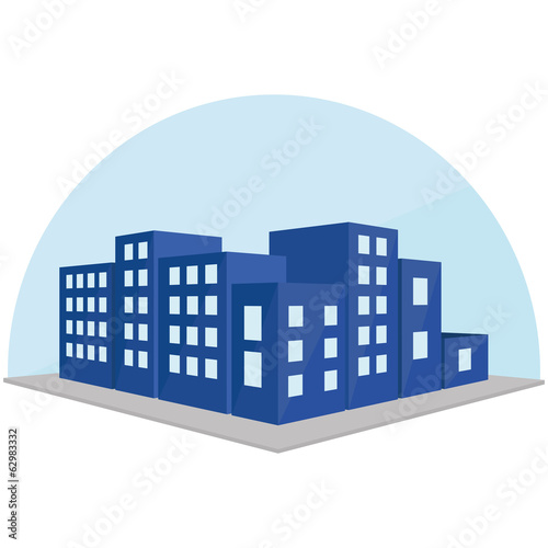 Editable Stylish Abstract Building Illustration Isolated