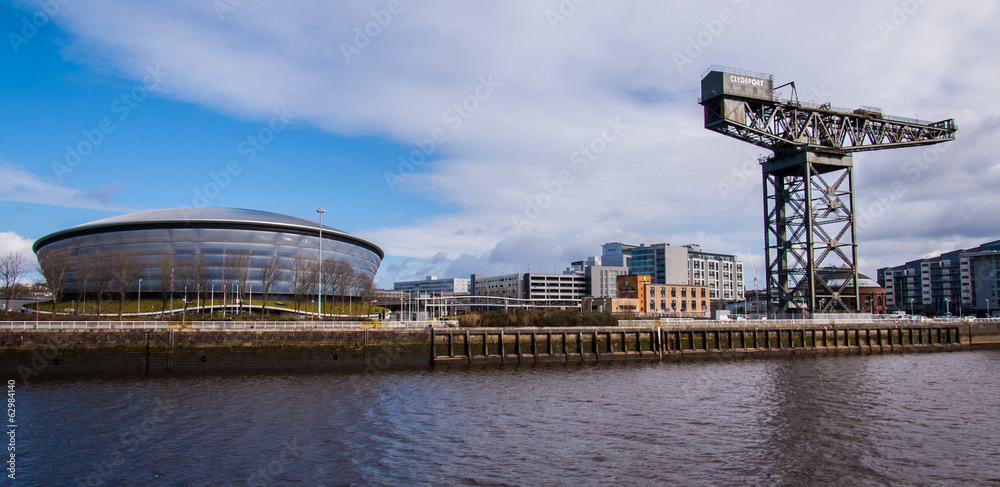 View of the Hydro concert arena with Finnieston crane on the sid