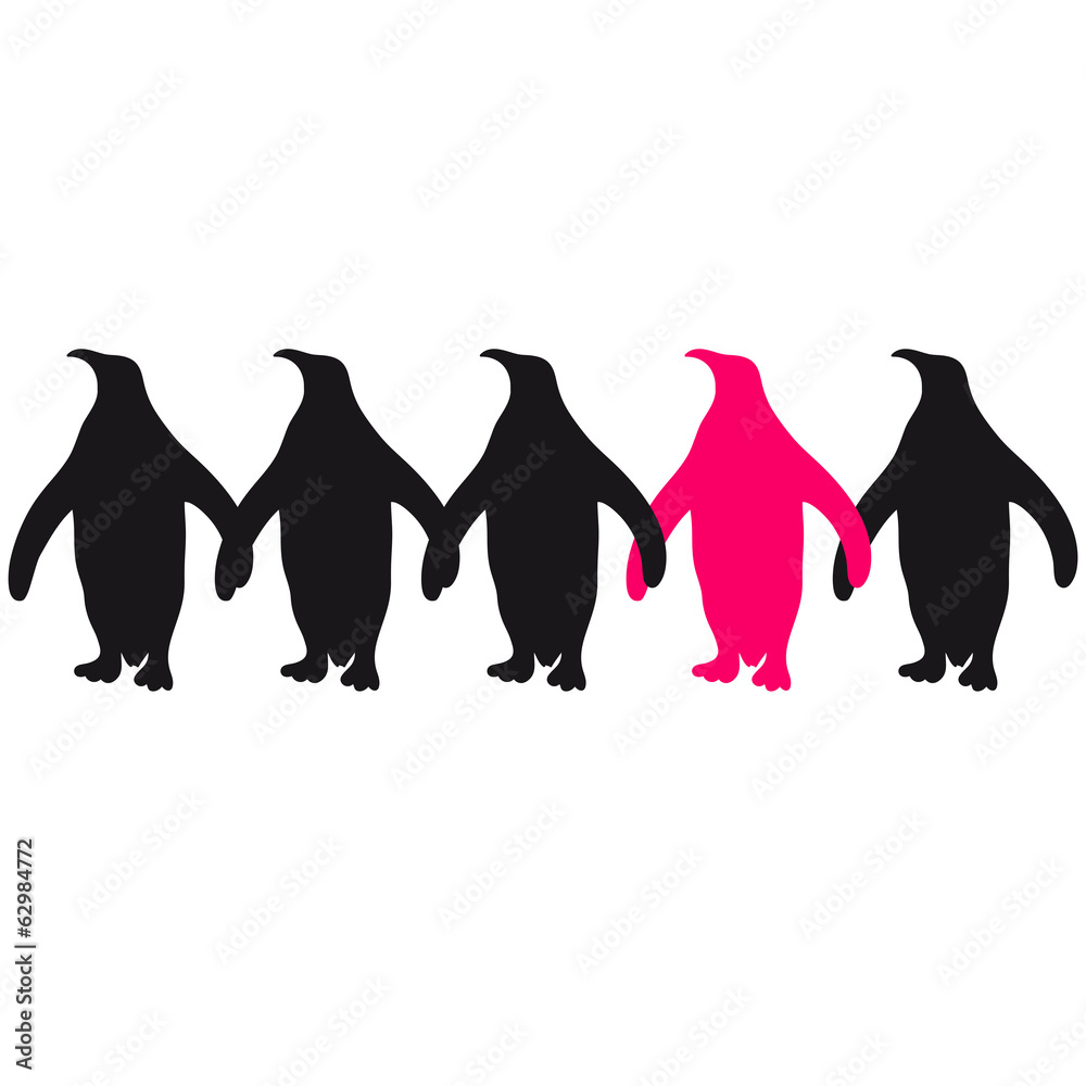 Obraz premium Be Different Pinguine Muster Lustig