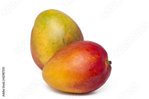 mango fruit isolated on a white background.