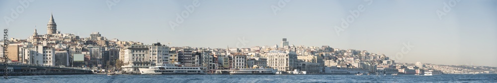 Cityscape over Istanbul Turkey and Bosphorus