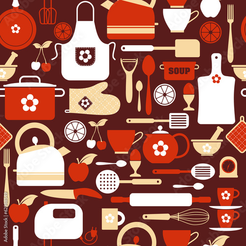 Kitchen seamless pattern.
