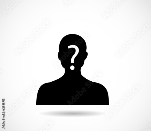 Man head and shoulders silhouette with excalmation mark vector