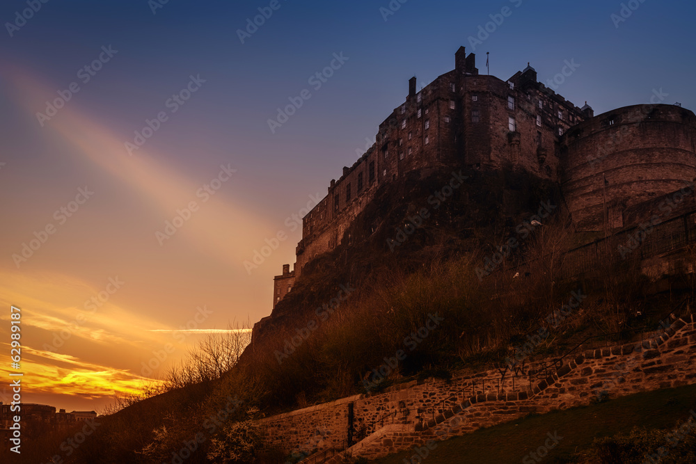 Edinburgh Castle at Sunset, Scotland