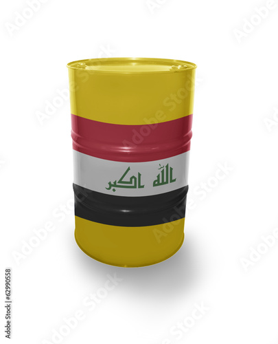 Barrel with Iraqi flag