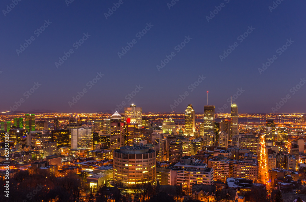 Night View of Downtown Montreal