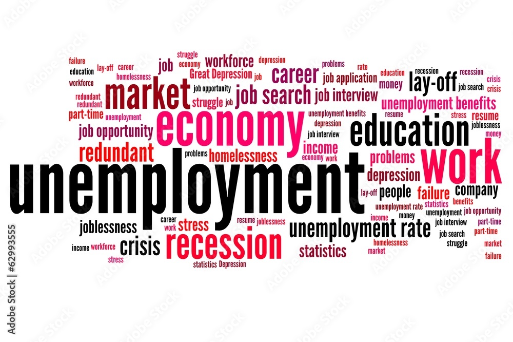Unemployment - word cloud illustration