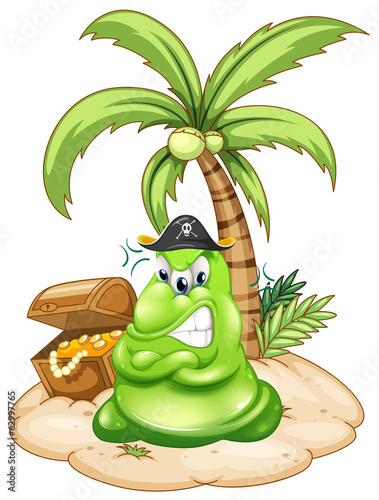 An angry pirate monster in the island with a treasure