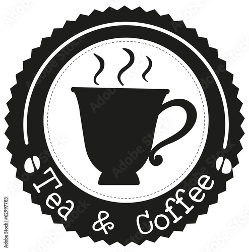 A tea and coffee label