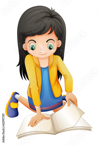 A young lady reading