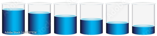 Six beakers