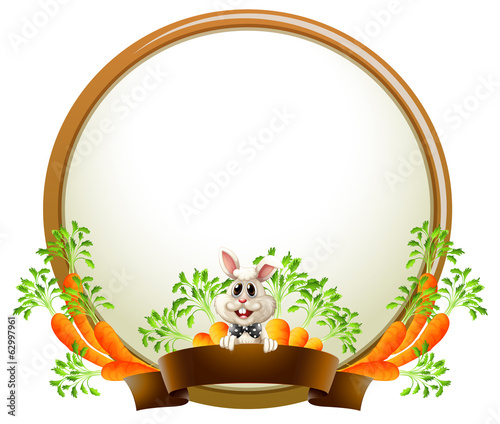 A round empty template with a rabbit