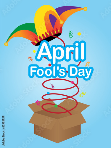 April fool's day sign with jester hat